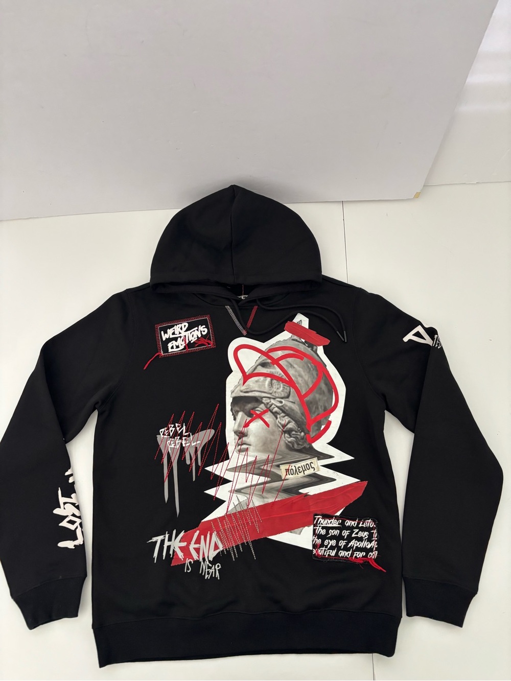 Smoke Rise Men's Black Graphic Hoodie Sweatshirt Size M